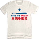 Take it Higher Texas Baseball Natural White T-shirt In The Clutch